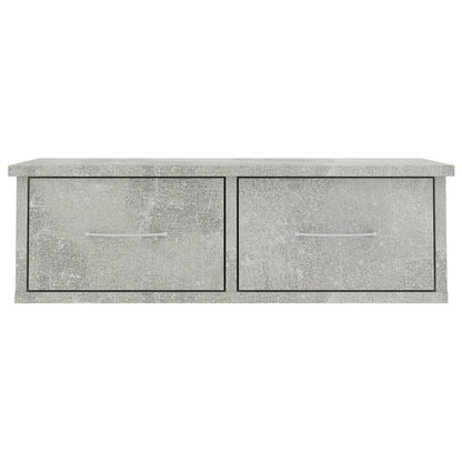 Étagère murale avec tiroirs Gris béton Bois d'ingénierie