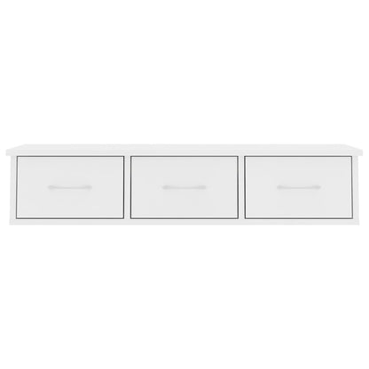 Étagère murale avec tiroirs Blanc 88x26x18,5 cm bois ingénierie