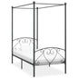 Cadre de lit à baldaquin sans matelas gris métal 100x200 cm