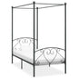 Cadre de lit à baldaquin sans matelas gris métal 120x200 cm