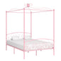 Cadre de lit à baldaquin sans matelas rose métal 120x200 cm