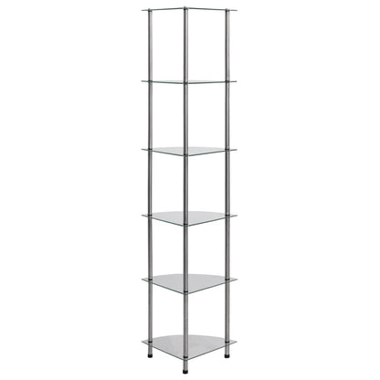 Étagère à 6 niveaux Transparent 30x30x160 cm Verre trempé