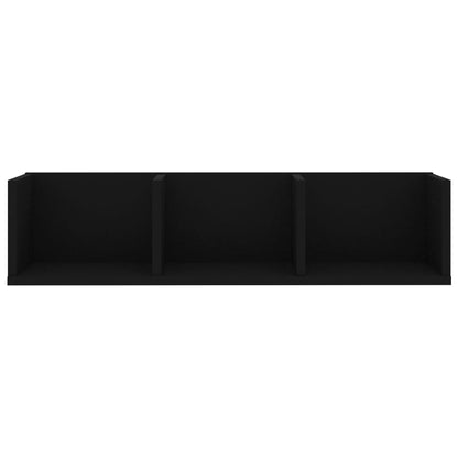 Étagère murale à CD Noir 75x18x18 cm Bois d'ingénierie