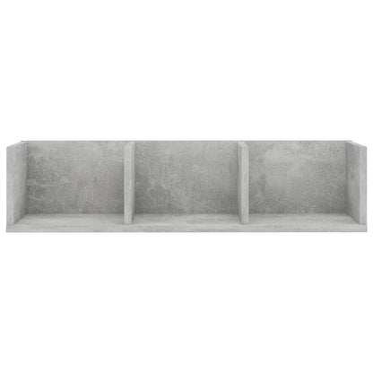 Étagère murale à CD Gris béton 75x18x18 cm Bois d'ingénierie