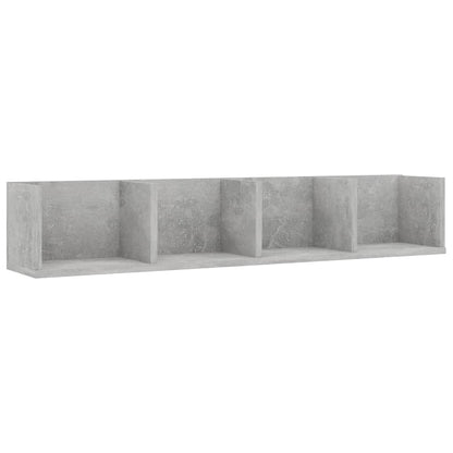 Étagère murale à CD Gris béton 100x18x18 cm Bois d'ingénierie