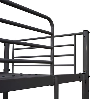 Lit superposé avec table sans matelas noir métal 90x200 cm