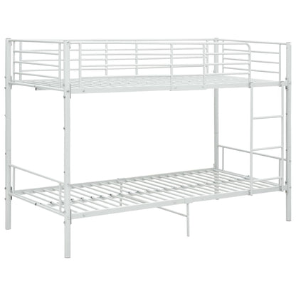 Lit superposé sans matelas blanc métal 90x200 cm