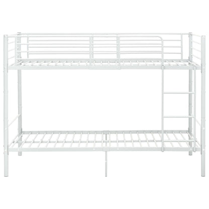 Lit superposé sans matelas blanc métal 90x200 cm