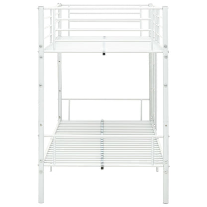 Lit superposé sans matelas blanc métal 90x200 cm