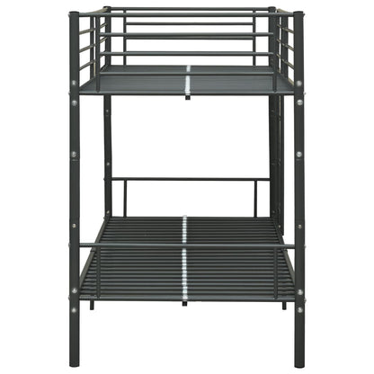 Lit superposé sans matelas noir métal 90x200 cm