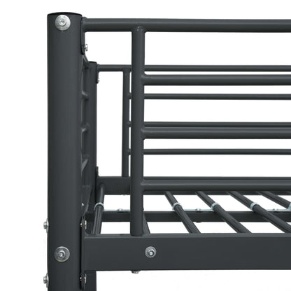 Lit superposé sans matelas noir métal 90x200 cm