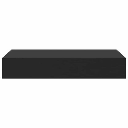 Étagère murale flottante avec tiroir Noir 48x25x8 cm