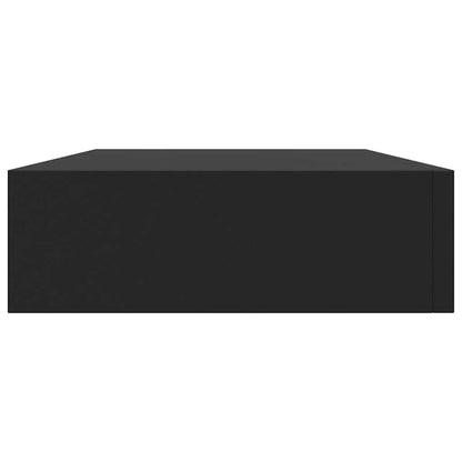 Étagère murale flottante avec tiroir Noir 48x25x8 cm