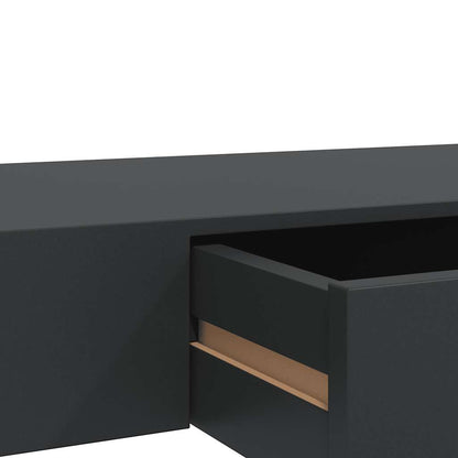 Étagère murale flottante avec tiroir Noir 80x25x8 cm