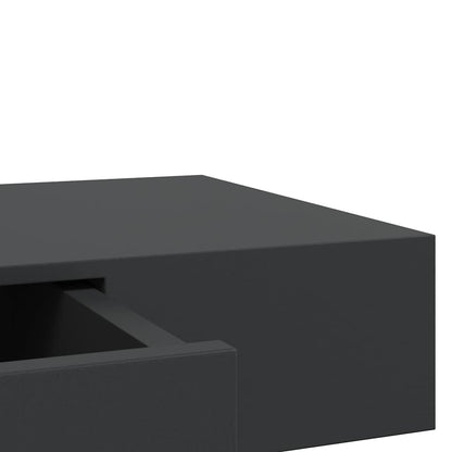 Étagère murale flottante avec tiroir Noir 80x25x8 cm