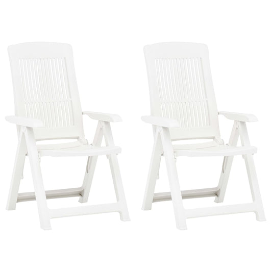 Chaises inclinables de jardin lot de 2 Plastique Blanc