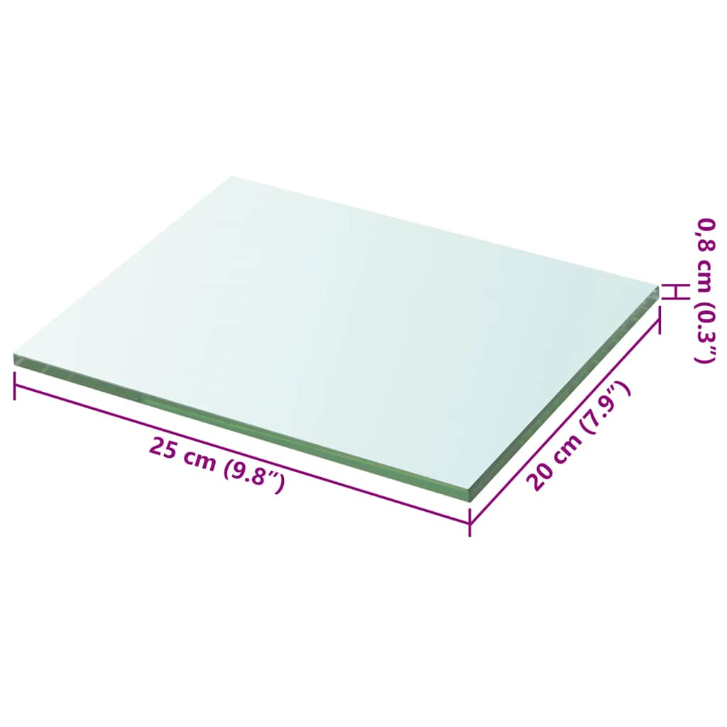 Panneaux d'étagère 2 pcs Verre Transparent 20 x 25 cm