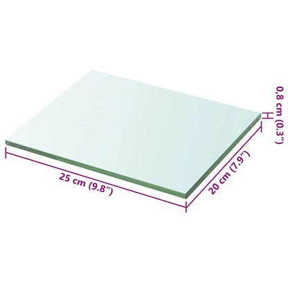 Panneaux d'étagère 2 pcs Verre Transparent 20 x 25 cm