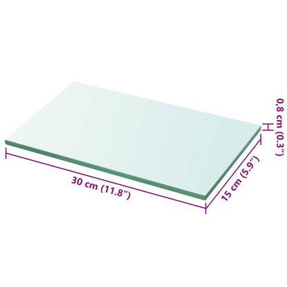 Panneaux d'étagère 2 pcs Verre Transparent 30 x 15 cm