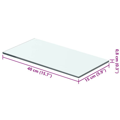 Panneaux d'étagère 2 pcs Verre Transparent 40 x 15 cm