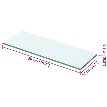 Panneaux d'étagère 2 pcs Verre Transparent 50 x 12 cm