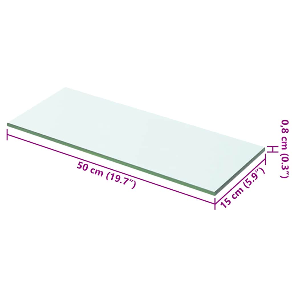 Panneaux d'étagère 2 pcs Verre Transparent 50 x 15 cm