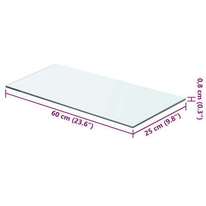 Panneaux d'étagère 2 pcs Verre Transparent 60x25 cm