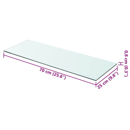 Panneaux d'étagère 2 pcs Verre Transparent 70x25 cm