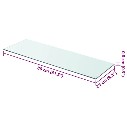 Panneaux d'étagère 2 pcs Verre Transparent 80 x 25 cm