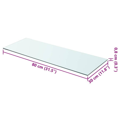 Panneaux d'étagère 2 pcs Verre Transparent 80 x 30 cm