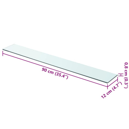 Panneaux d'étagère 2 pcs Verre Transparent 90 x 12 cm