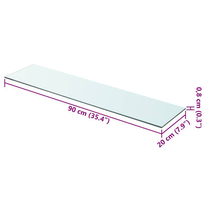Panneaux d'étagère 2 pcs Verre Transparent 90 x 20 cm