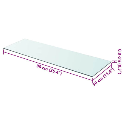 Panneaux d'étagère 2 pcs Verre Transparent 90 x 30 cm