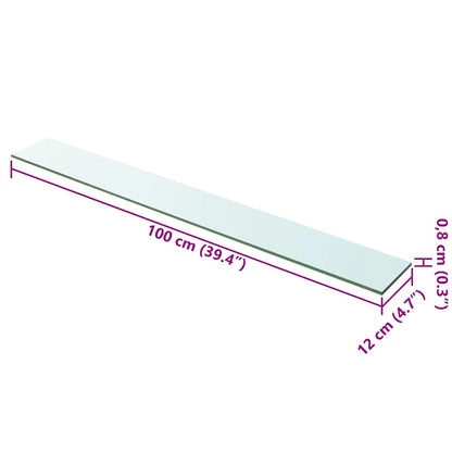 Panneaux d'étagère 2 pcs Verre Transparent 100 x 12 cm