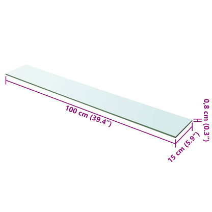 Panneaux d'étagère 2 pcs Verre Transparent 100 x 15 cm