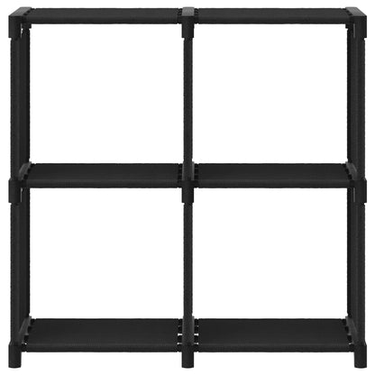 Étagère d'affichage 4 cubes Noir 69x30x72,5 cm Tissu