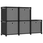 Étagère d'affichage 5 cubes et boîtes Noir 103x30x72,5 cm Tissu
