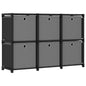 Étagère d'affichage 6 cubes et boîtes Noir 103x30x72,5 cm Tissu