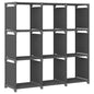 Étagère d'affichage 9 cubes Gris 103x30x107,5 cm Tissu