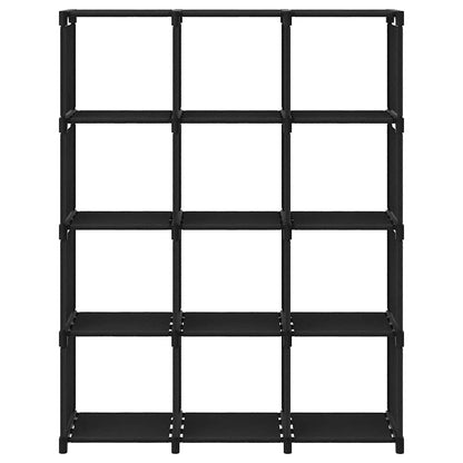 Étagère d'affichage 12 cubes Noir 103x30x141 cm Tissu