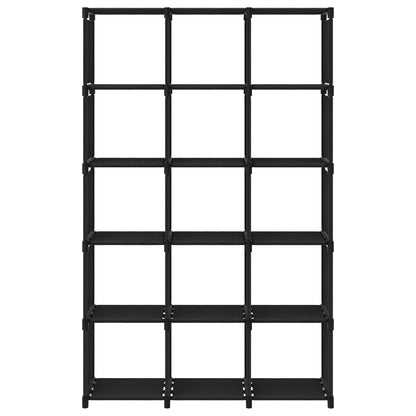 Étagère d'affichage 15 cubes Noir 103x30x175,5 cm Tissu
