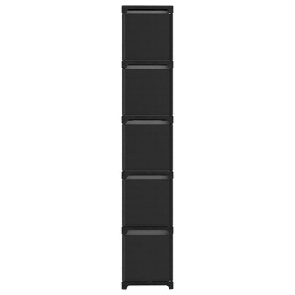 Étagère à 15 cubes avec boîtes Noir 103x30x175,5 cm Tissu