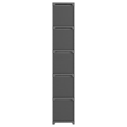 Étagère à 15 cubes avec boîtes Gris 103x30x175,5 cm Tissu