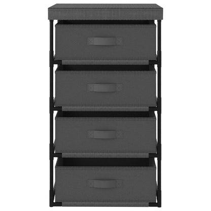 Étagère de rangement avec 4 paniers en tissu Acier Gris