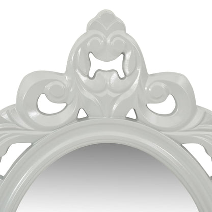 Étagère murale pour clés et bijoux avec miroir et crochets Gris