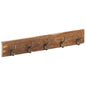 Percha de pasillo y 5 ganchos 100x2,5x15 cm Madera recuperada