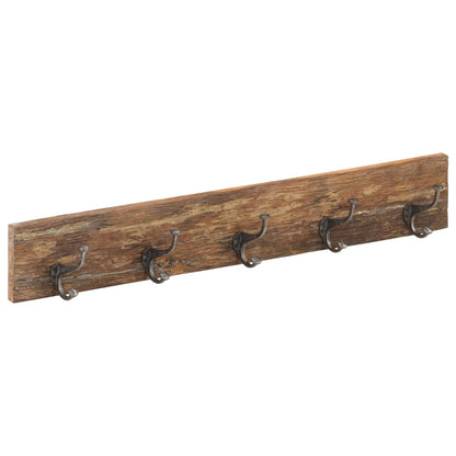 Percha de pasillo y 5 ganchos 100x2,5x15 cm Madera recuperada