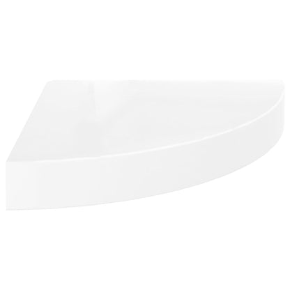 Étagères d'angle flottantes 4pcs blanc brillant 25x25x3,8cm MDF