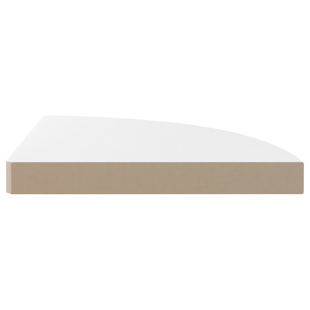 Étagère d'angle flottante blanc brillant 35x35x3,8 cm MDF