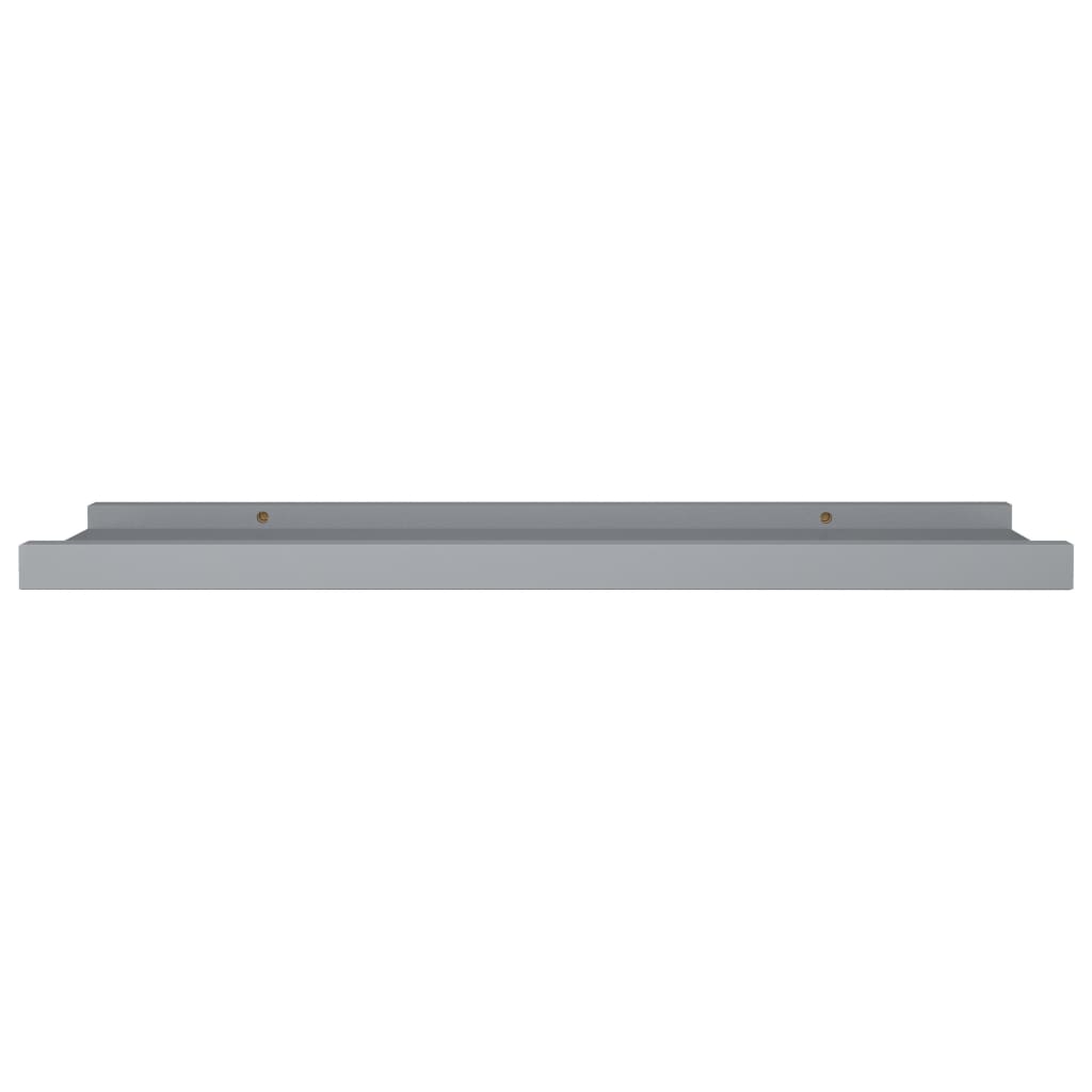 Étagères à rebord pour cadre photo 2 pcs Gris 60x9x3 cm MDF